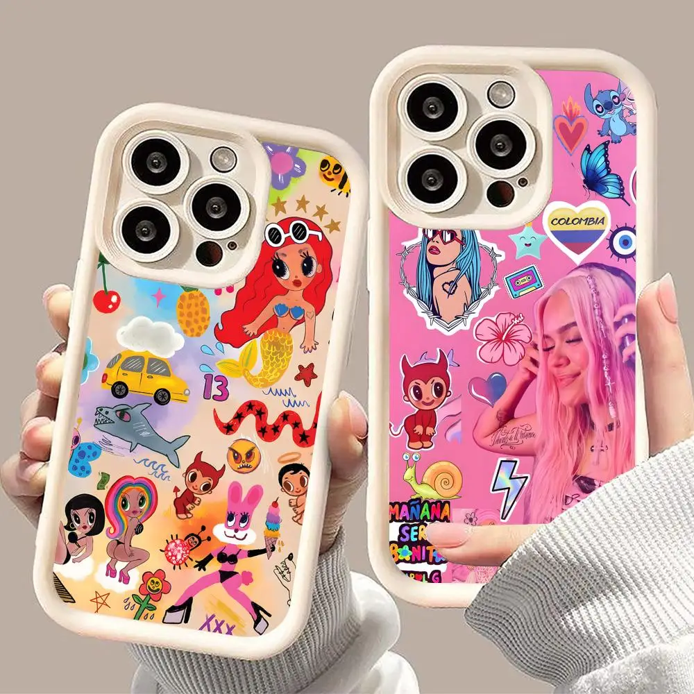 

Чехол для мобильного телефона Karol G Latino для iPhone 17 16 15 14 13 12 11 Air Pro Max Plus, утолщенный, из ТПУ, цветной, красивый