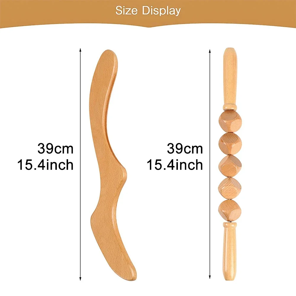 1PC Wooden Scraper Therapy Massage Tools Lymphatic Drainage Tool Body Sculpting Tool for Massage Soft Tissues Muscle Relaxation