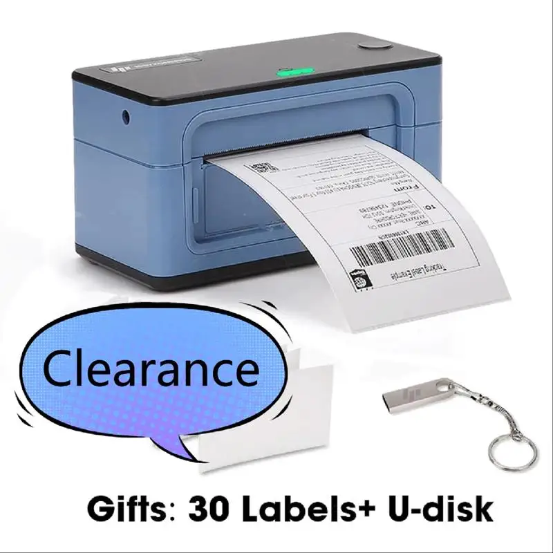 To Thermal Shipping Label 4 inch Label USB Barcode Sticker Printer 40-110mm Express