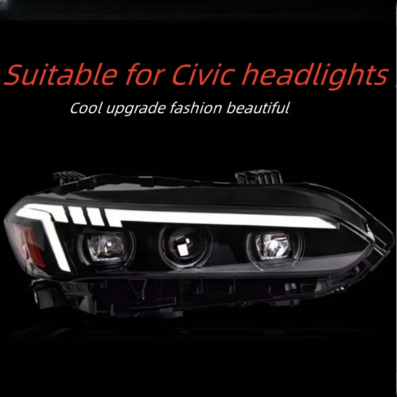 Auto accessories Auto headlights for Honda 22 11 generation Civic headlights assembly modified LED lens daily running light flow