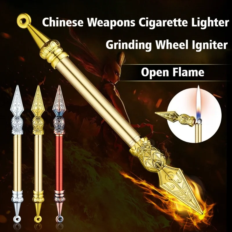 

Chinese Weapons Cigar Igniter Grinding Wheel Inflatable Lighter Windproof Open Flame Cigarettes Lighters & Smoking Accessories