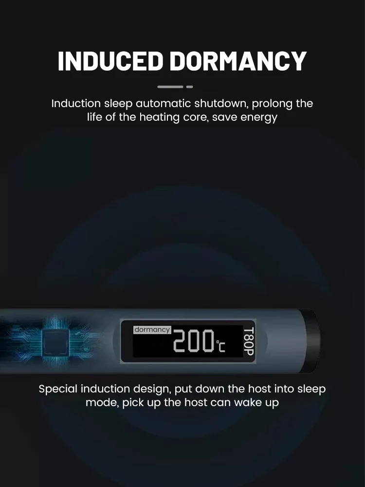 T80/T80P Soldering Iron Adjustable Temperature 18W-100W Fast Heat Portable Digital Smart Electric Welding Station Kit C245 Tools