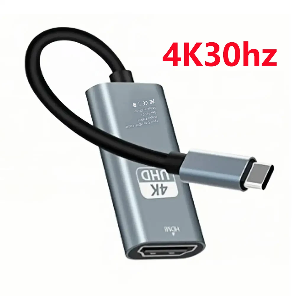 4K 60Hz Typ C zu HDMI Adapter USB 3.1 HUB HDTV Konverterkabel für iPhone 15 TV Konverter für PC MacBook iPad Samsung Laptop