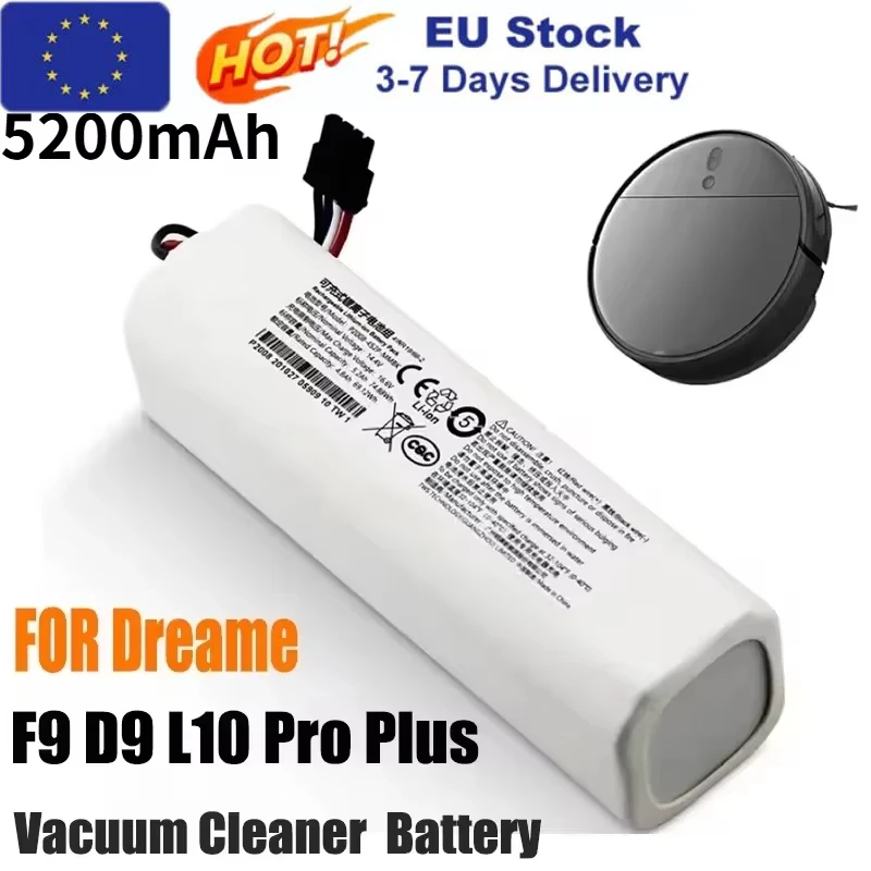 P2008-4S2P-MMBK Original pour Dreame Robot aspirateur vadrouille D9 F9 L10 L10 Pro 5200mAh batterie Lithium-ion 4INR19/66-2