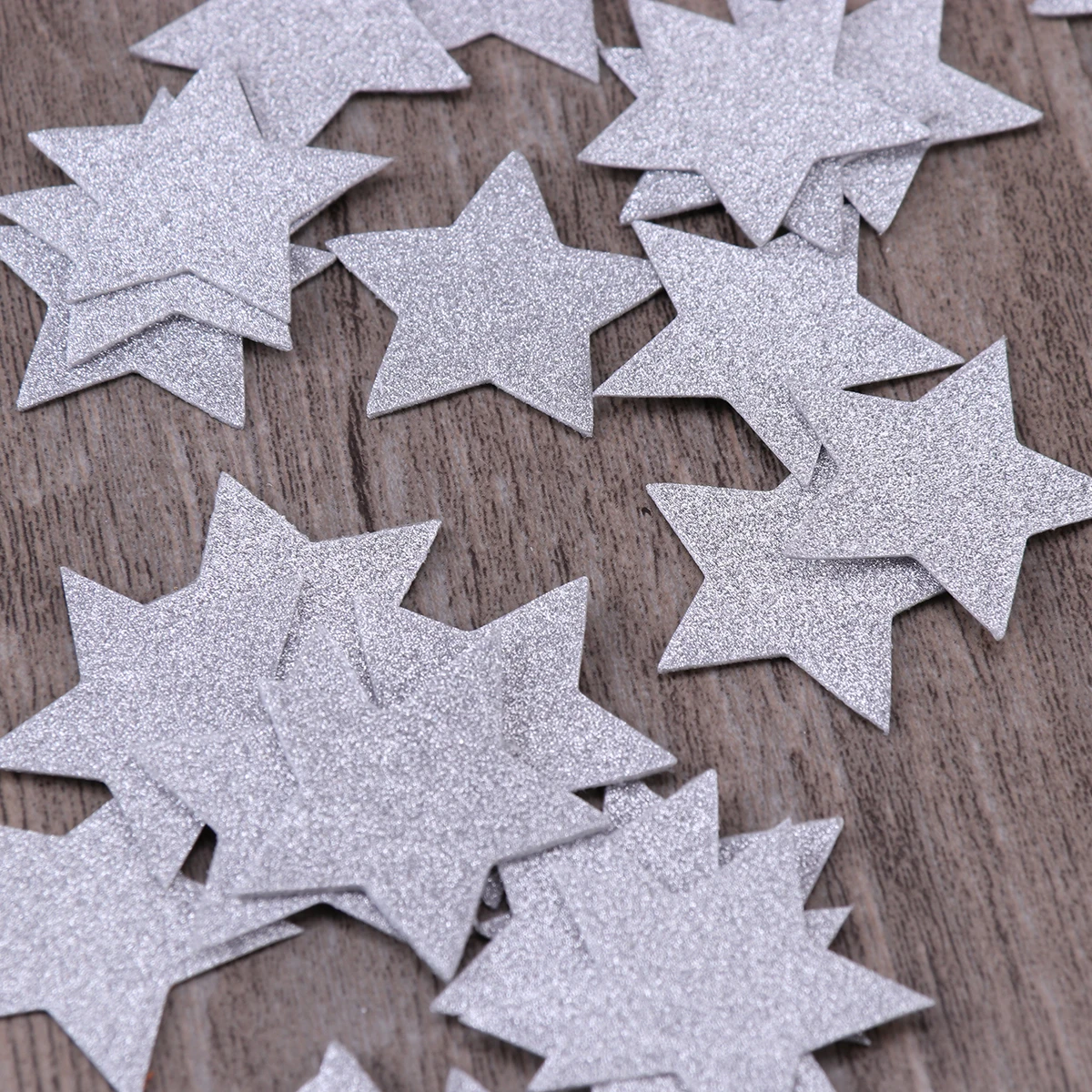 

100pcs Silver Star Confetti Double-sided Glitter Wedding Birthday Baby Shower Cupcake Toppers Table Decorations