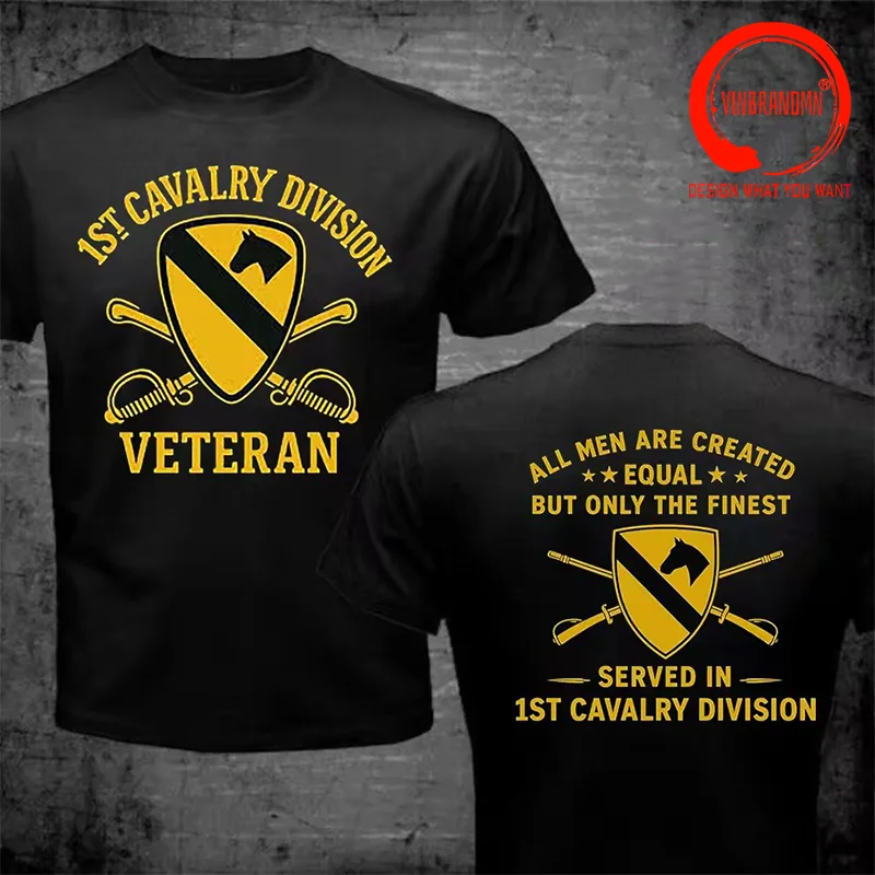 Served In 1st Cavalry Division Veteran T Shirt US Army Airborne Fashion Trendy Casual Clothing Stylish Tee Shirt Leisure T-Shirt