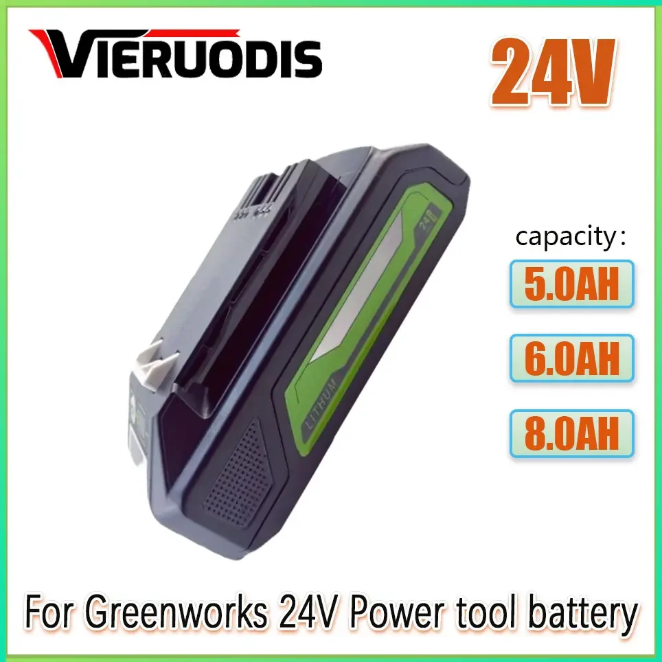 

5.0ah/6.0ah/8.0ah 24V For Greenworks Lithium Battery Bag 708 29842 Compatible With 20352 22232 Tools