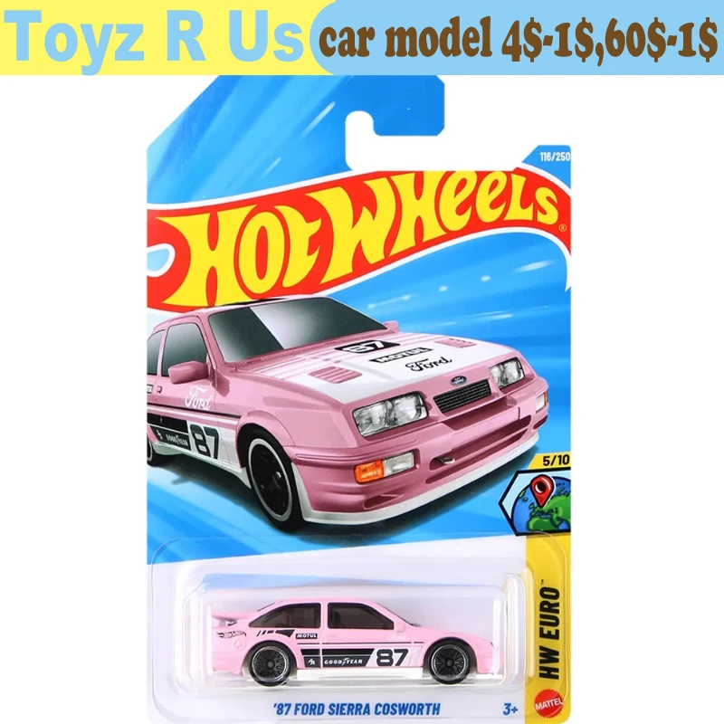 Coche Original Hot Wheels 87 Ford Sierra Cosworth, Juguetes para Niños, Vehículos Fundidos a Presión a Escala 1/64, Colección de Modelos de Aleación, Regalo de Cumpleaños 2026E
