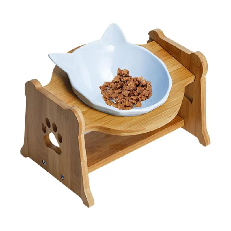 Tilted Cat Food Bowls Pet Supplies Stress Free Pet Feeder Dish Tall Cat Dishes Single Cat Pet Bowl Ergonomic Ceramic Cat Bowls