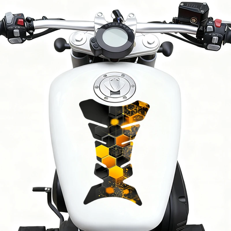 

2 pieces per set motorcycle fuel tank sticker Honeycomb Geometry Anti-scratch film material protection sticker vinyl