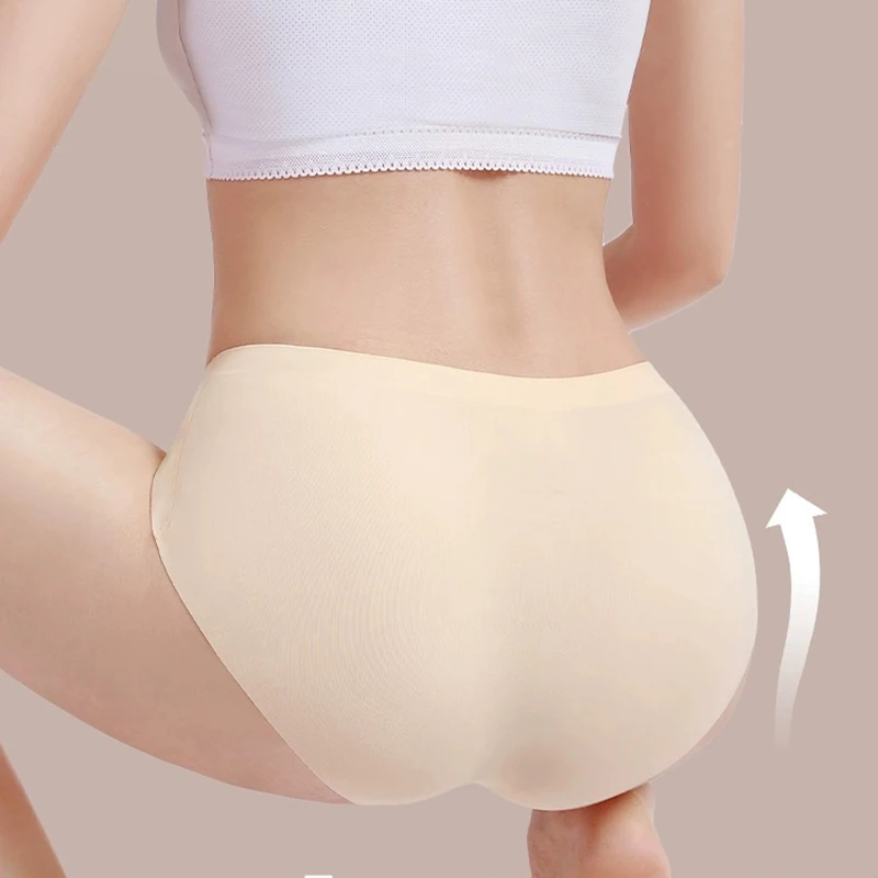 4PCS/Set Seamless Slik Women Panties Ultral Thin Briefs High Elastic Breathable Underwear 7A Comfortable Intimates Soft Lingerie