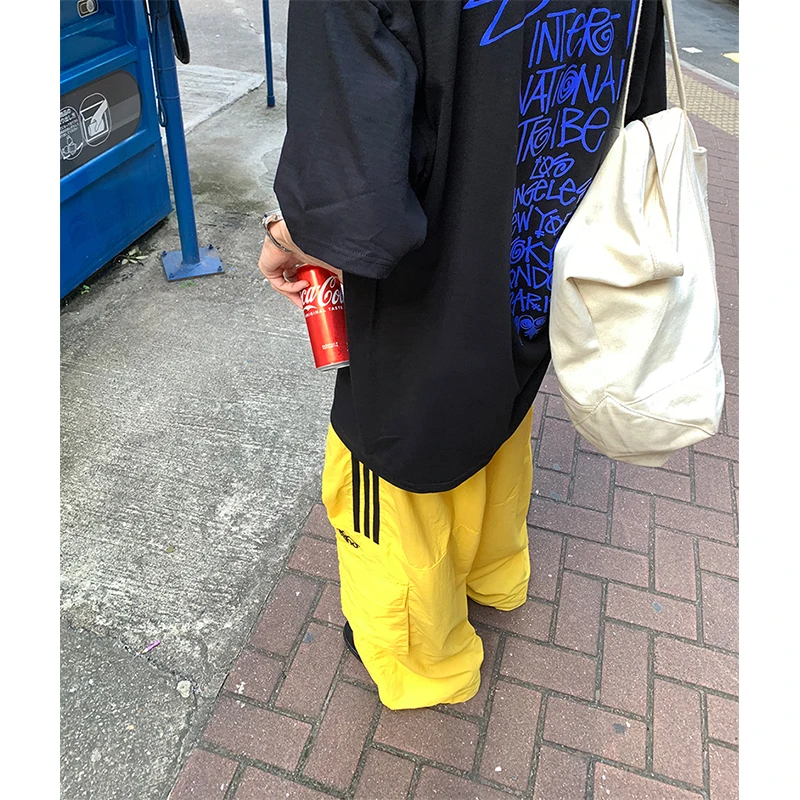 MEXZT M-3Xl Y2K Striped Cargo Pants Women Harajuku Oversized Wide Leg Sweatpants Streetwear Baggy Joggers Casual Sports Trousers