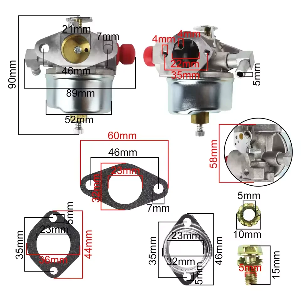 632795   Carburador Carb para Tecumseh 632468 632795 Um 633014   ECV100 LAV30 TNT100 TVS75 TVSL90 TVXL90 com juntas grátis