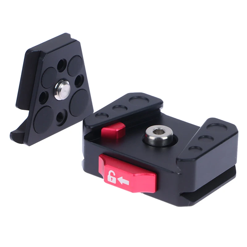 Quick Release Plate Clamp V-Lock Mount for DSLR Action Camera 38mm Tripod Adapter Mount Plate Board Shoulder Strap Clamp Adapter