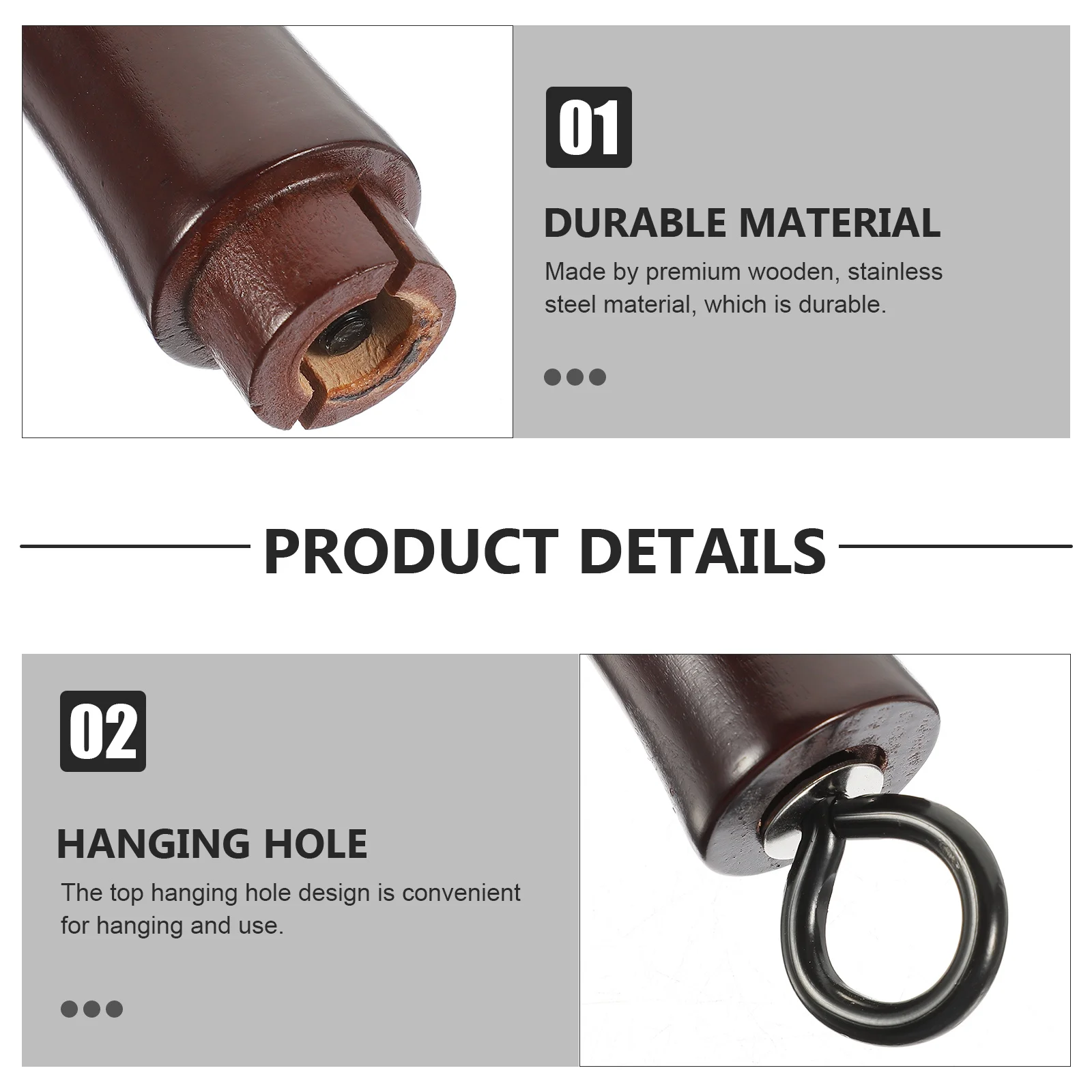 

2Pcs Detachable Wooden Pot Handle Replacement Ergonomic Heat Resistant Pan Handle Universal Long Grip Pot Cookware Accessories