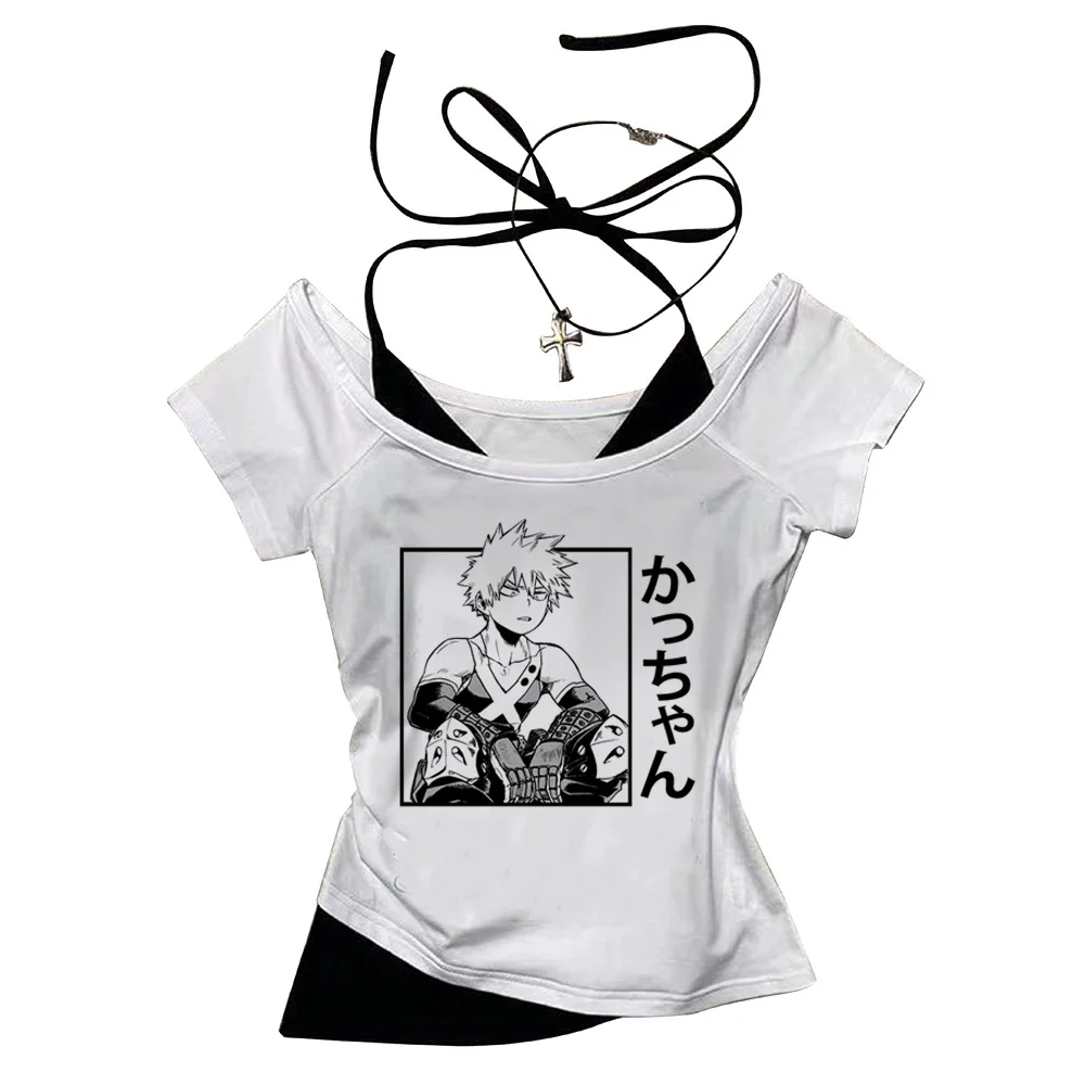 Bakugo top tees girl Graphic Retro Grunge Comfortable Pop Culture anime shirt women graphic Punk 2000s Classic Digital