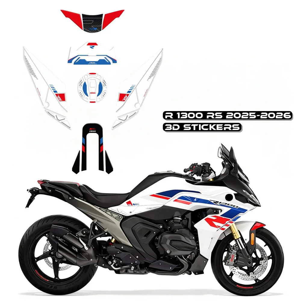 For BMW R1300RS 2025 2026 Full Tank Pad Sticker R 1300 RS 3D Epoxy Resin Tank Protector Decal Waterproof Anti Scratch Fuel Tank