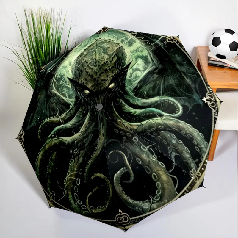 

Retro Cthulhu Octopus Umbrella Automatic Open/close, Sturdy Iron Frame & 8-Rib Struct, Umbrella for Women & Men, Christmas Gifts