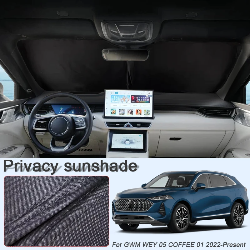

Car Black Windows Privacy Sunshade For GWM WEY 05 COFFEE 01 2022-Present Auto Anti-UV Heat Insulation Protect Cover Accessory
