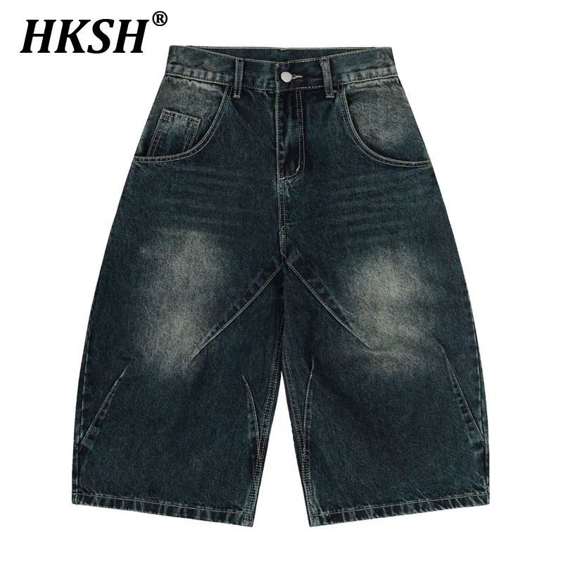 

HKSH Spring Summer New Men's Tide Original Design Elegant Fashion High Street Niche Personality Casual Denim Pants Shorts HK5928