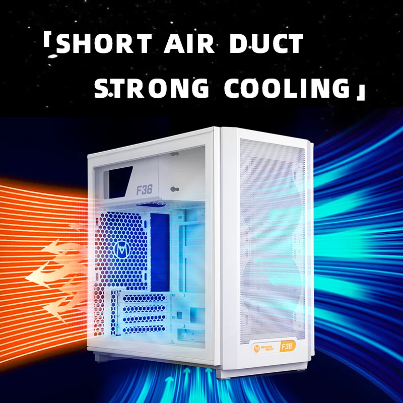 F36 Flyer ITX/MATX 32L Short Air Duct Support 384mm GPU ATX Power Supply 240/280 Water-cooling 165mm Tower Computer Case PC Case