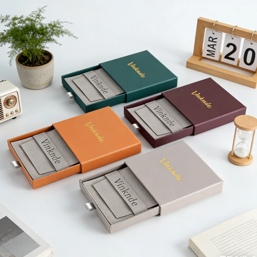 

24Pcs Fashion Jewelry Drawer Boxes Packaging Kraft Paper Earring Display Box With Personalization Microfiber Velvet Bag Sack