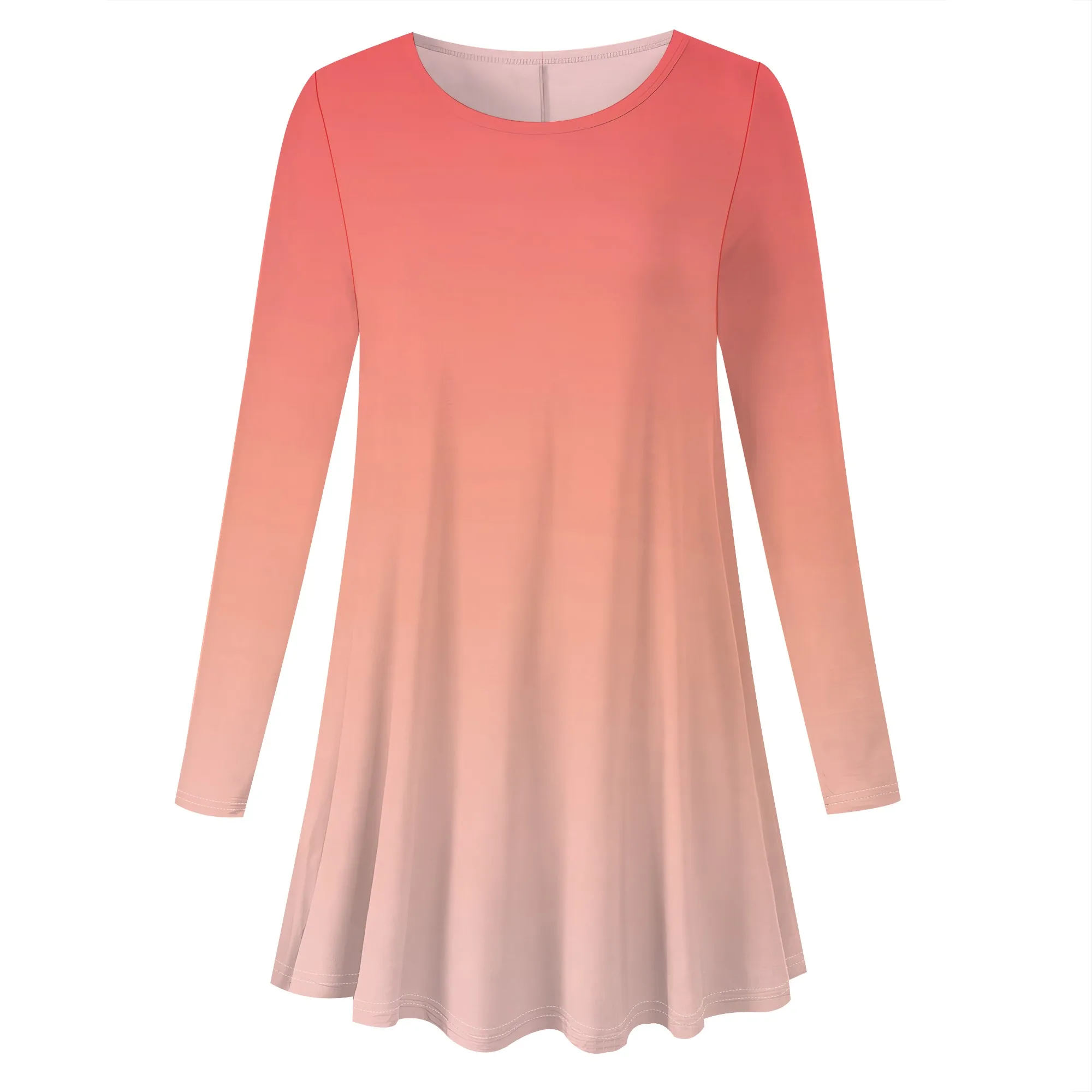 เสื้อเชิ้ตแขน 3/4 สําหรับผู้หญิงเสื้อขนาดบวก Dressy Top Loose Fit Flare เสื้อยืด