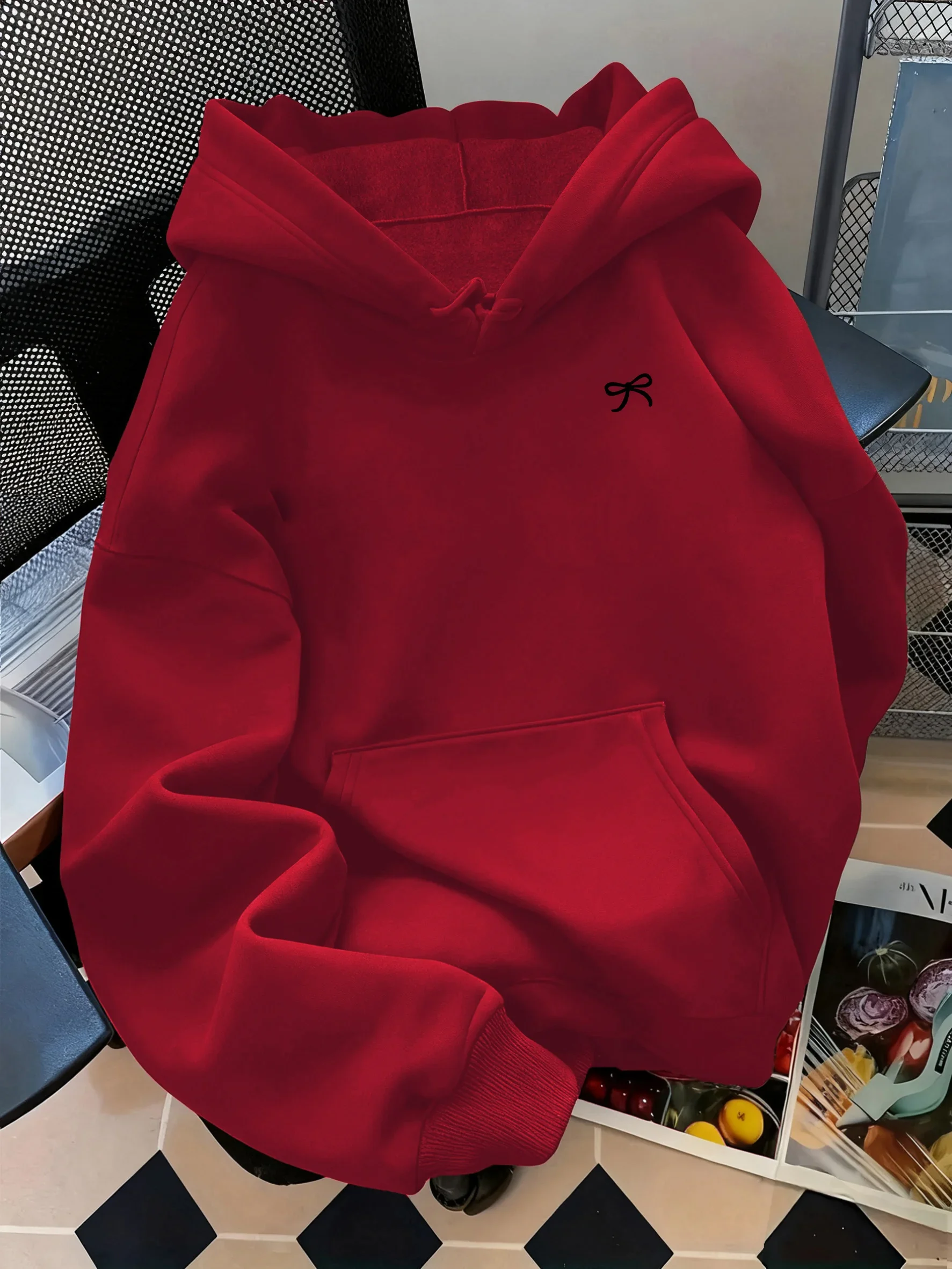 2026 Schleifendruck-Kapuzenpullover Unisex Herbst Winter Warmer Pullover Urbaner Street-Style Tägliche Mode Langarm-Hoodie – Detail 14