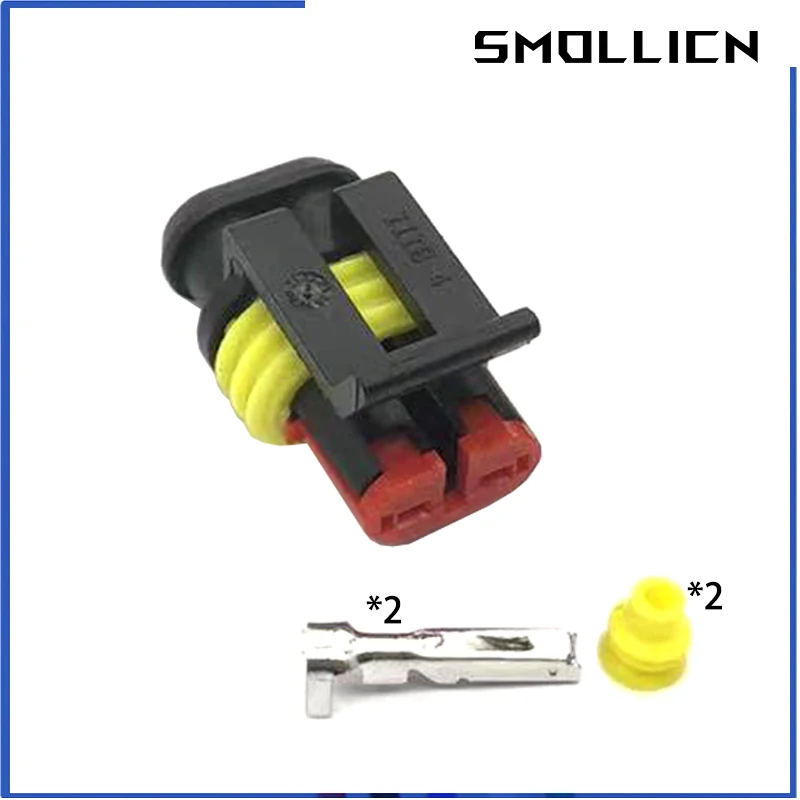 5 Sets 2 Pin Way Female Male AMP Tyco SuperSealed 282104-1 282080-1 Waterproof Electrical Automotive Connector Plug For Car