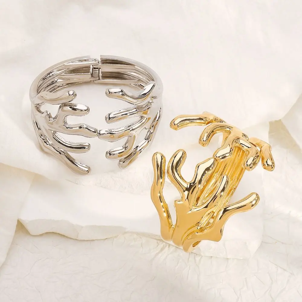 

Metal Wide Irregular Open Bangle Hyperbole Minority Design Branch Cuff Bangles Jewelry Accessories Alloy Exaggerated Bracelet