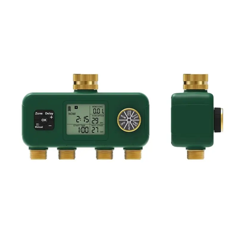 A27F-Brass Inlet Outlet 4 Way Automatic Water Timer Rotary 3/4