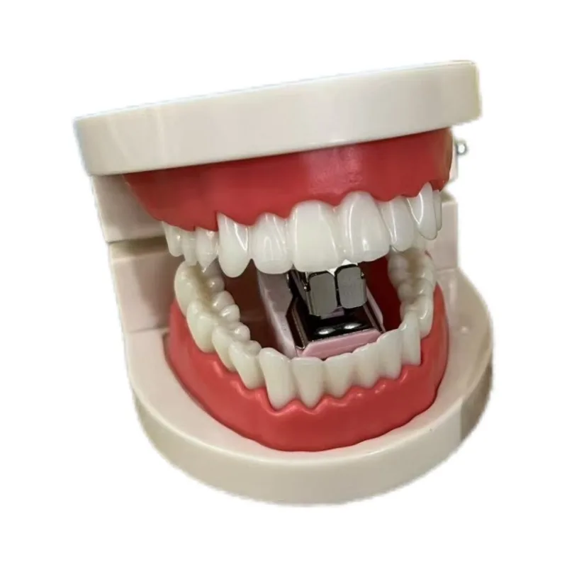 Funny False Teeth Shaped Stapler, Creative Prank Stationery, Mini Portable Stapling Tool, Novelty Desktop Ornament for Students