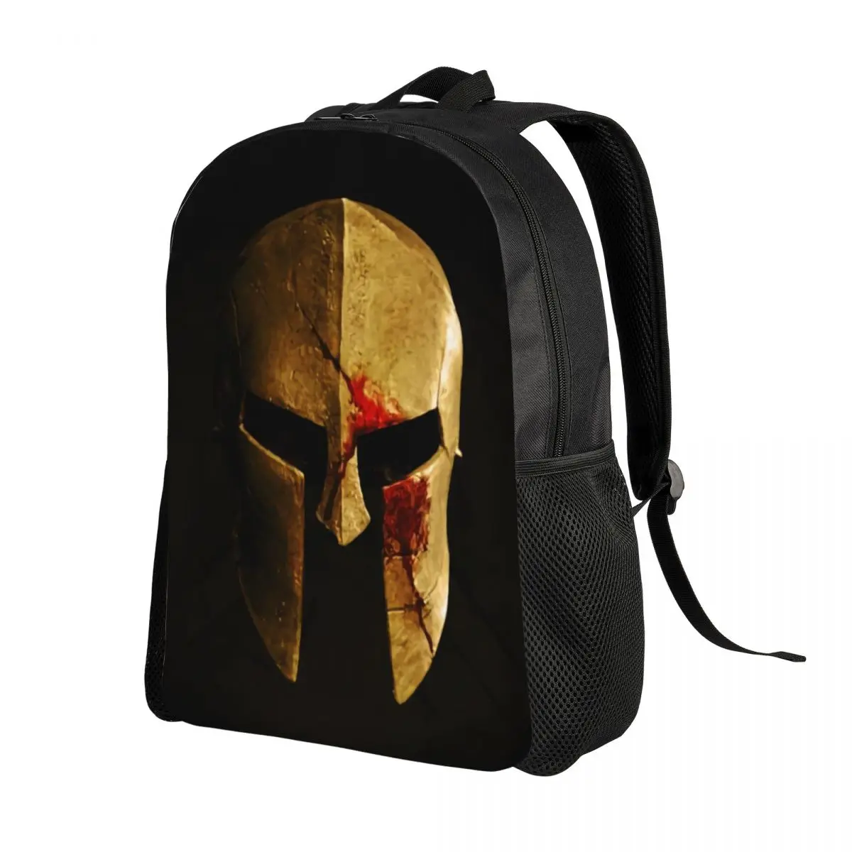 Customized Spartan Helmet Sparta Skull Backpack for Men Women School College Students Bookbag Fits 15 Inch Laptop Bags