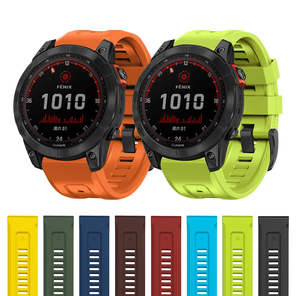 QuickFit-Bracelet en silicone pour Garmin, 22mm, 26mm, Epix, Isabel 2, Garmin Fenix 7, 7X, 5Plus, 6XPro, Endflats 2, Bracelet de montre