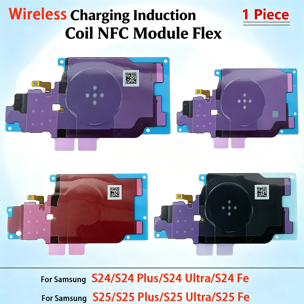NEW For Samsung S25 S24 Ultra Plus FE S921 S928 S721 S938B Wireless Charging Induction Coil NFC Module Flex Cable Repair Parts