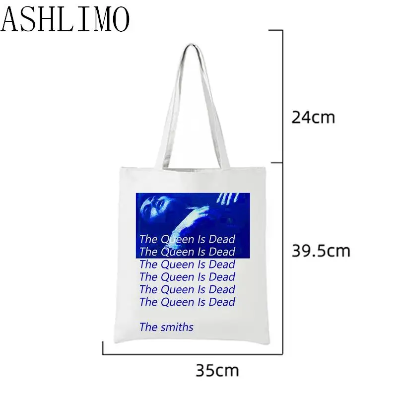 The Smiths Vintage Tote Bag The Queen Is Dead Tote Bag Canvas Shopper Retro Bags For Women College ​Large Capacity ​Harajuku Bag