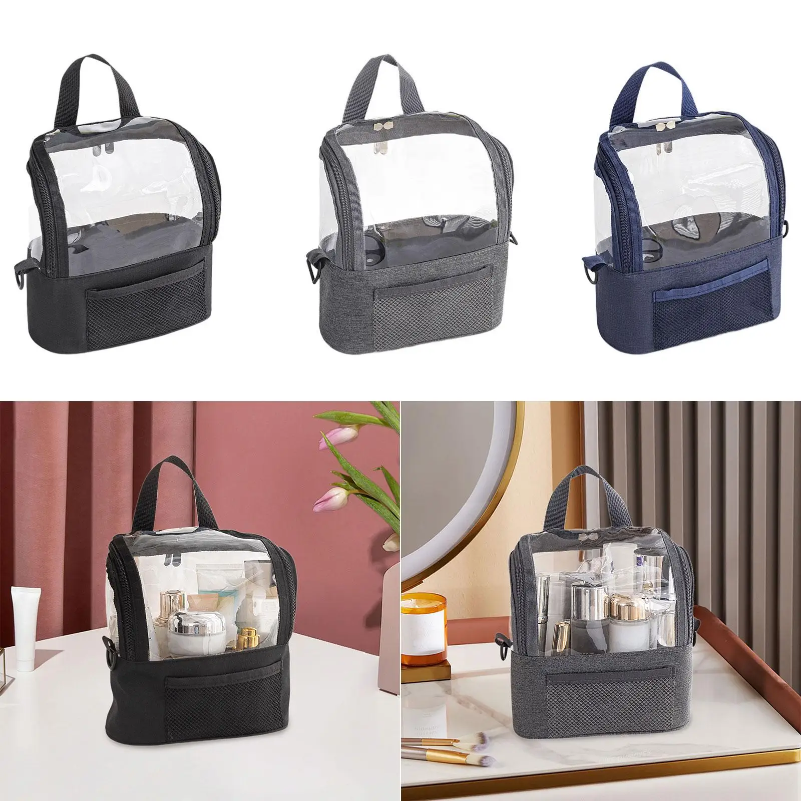 Clear Travel Toiletries Bag Makeup Bag Waterproof Accessories Professional Artist Makeup Case Cosmetics Bag for Beach Concert