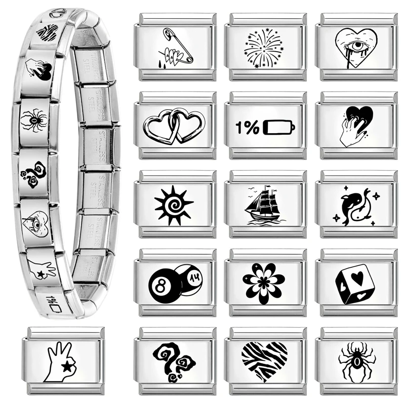 جديد جميل الحيوانات الأليفة القطط والكلاب وصلات سحرية إيطالية تناسب 9 مللي متر سوار الفولاذ المقاوم للصدأ النساء الرجال DIY بها بنفسك صنع المجوهرات