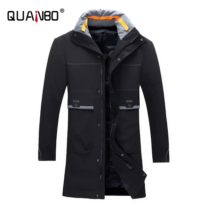 Chaqueta de plumón informal para hombre, abrigo cortavientos grueso y cálido, Parka larga de alta calidad, moda de invierno, novedad de 2024