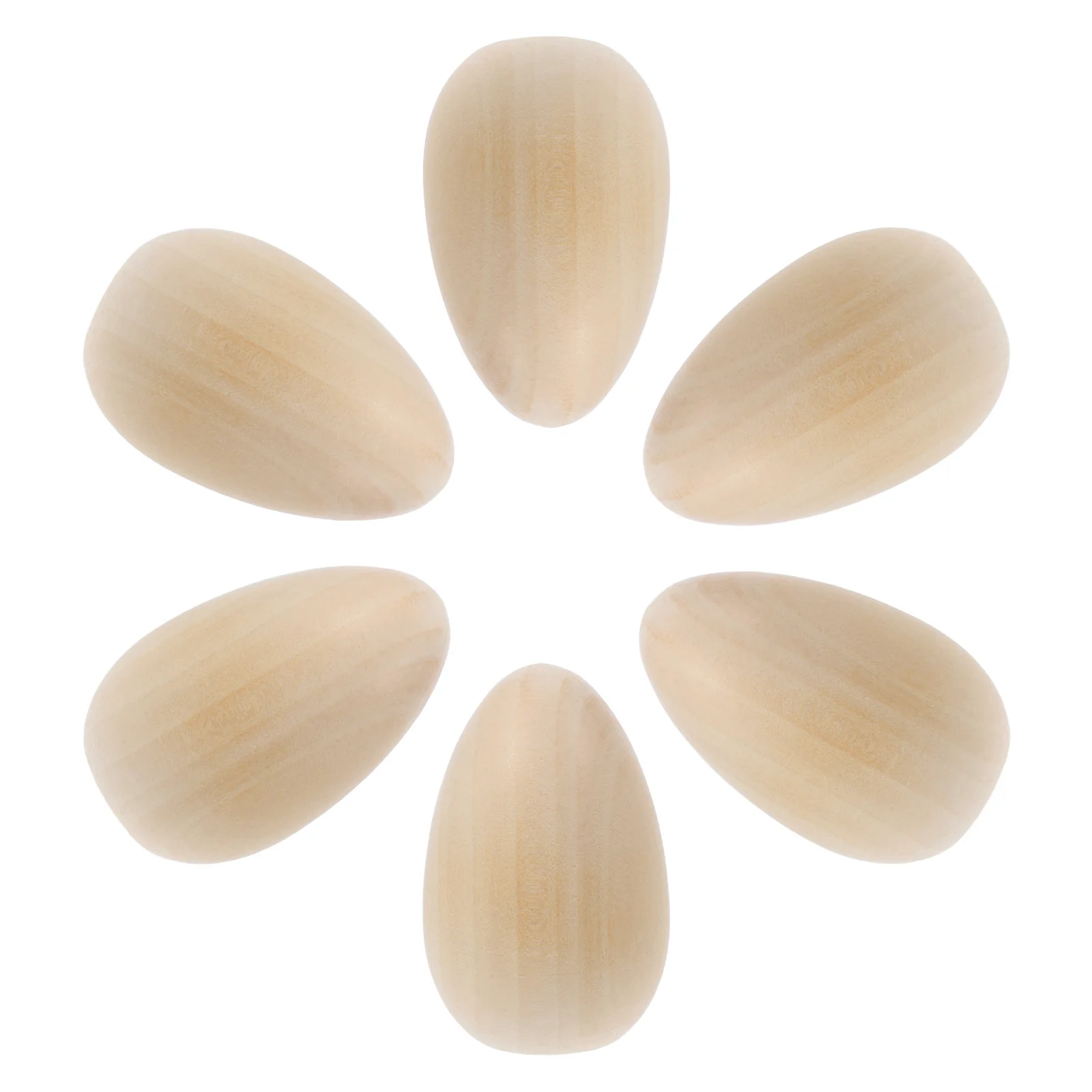 6 Stück Holz-Ostereier, unbemalt, DIY-Bastelornamente zum Malen, kreative Feiertagsdekorationen, Eier, Graffiti-Spielzeug