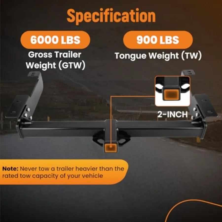 Attelage de remorque de classe 3, récepteur d'attelage de remorquage de 2 pouces pour Chevrolet Express 1500 2500 3500 19962014 GMC Savana 1500 2500 350