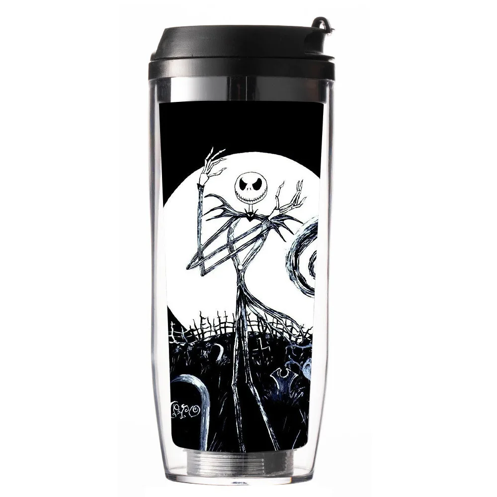 The Nightmare Before Christmas 350ML Kubek ze słomką Kobiety Mężczyźni Kreskówka Jack Skellington Przenośny kubek na wodę Dzieci Przyjaciele Prezent