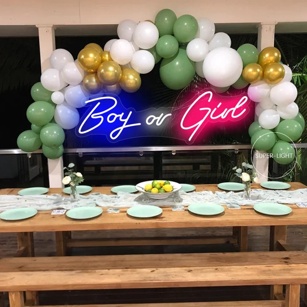 30 Inch Custom Neon Borden Jongen Of Meisje Baby Shower Geslacht Onthullen Gepersonaliseerde Verjaardagscadeau Party Decoratie Muur Decor Neon