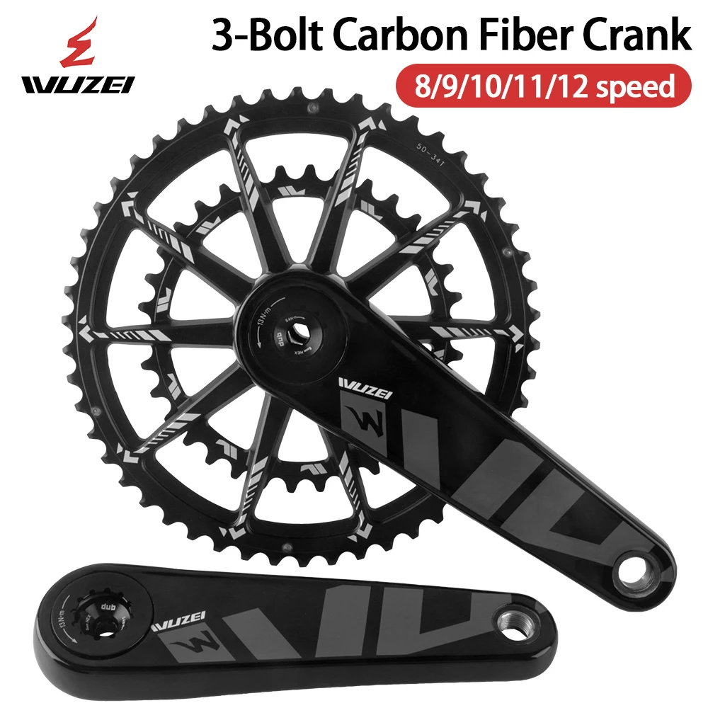WUZEI карбоновый шатун для шоссейного велосипеда Hollow Tech легкий шатун 165 170 мм велосипедная звездочка из углеродного волокна 50T 34T Корона для езды на велосипеде WUZEI карбоновый шатун для шоссейного велосипеда Hollow Tech легкий шатун 165 170 мм велосипедная звездочка из углеродного волокна 50T 34T Корона для езды на велосипеде