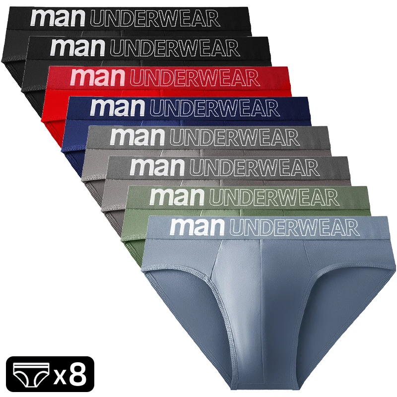 

8Pcs/Lot Briefs for Men's Sexy Underwear Breathable Triangular Panties Shorts Boxer Sports Male Underpants L/XL/2XL/3XL/4XL/5XL