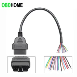 30cm J1962 Male OBD2 16PIN Opening Plug Cable for ELM327 Car Code Reader Extension Open Cord OBDII EOBD 16 Pin OBD Adapter