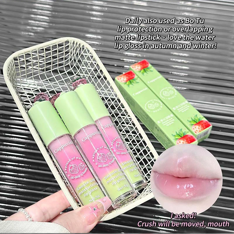 Cappuvini بلسم الشفاه ترطيب ترطيب الشفاه العناية تحسين التجاعيد الشفاه الكورية نمط طبطب الشفاه السعر المنخفض مرآة نوع للجنسين الشتاء الأساسية