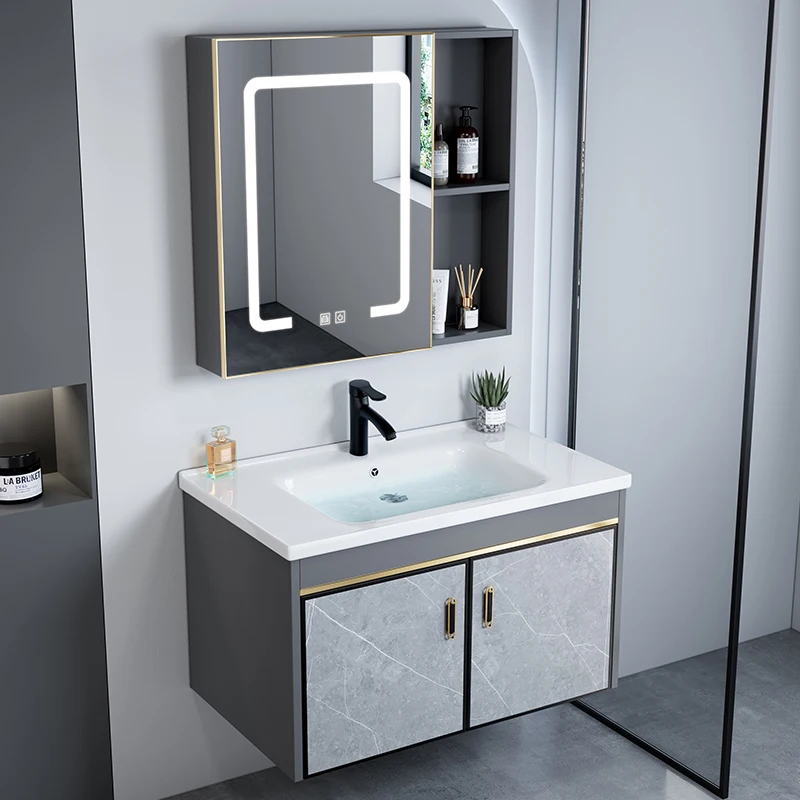 Smart Light Locker Bathroom Cabinets Sanitation Shower Home Furniture Fillet Corner Bathroom Cabinets Luxury Miroir De Salle