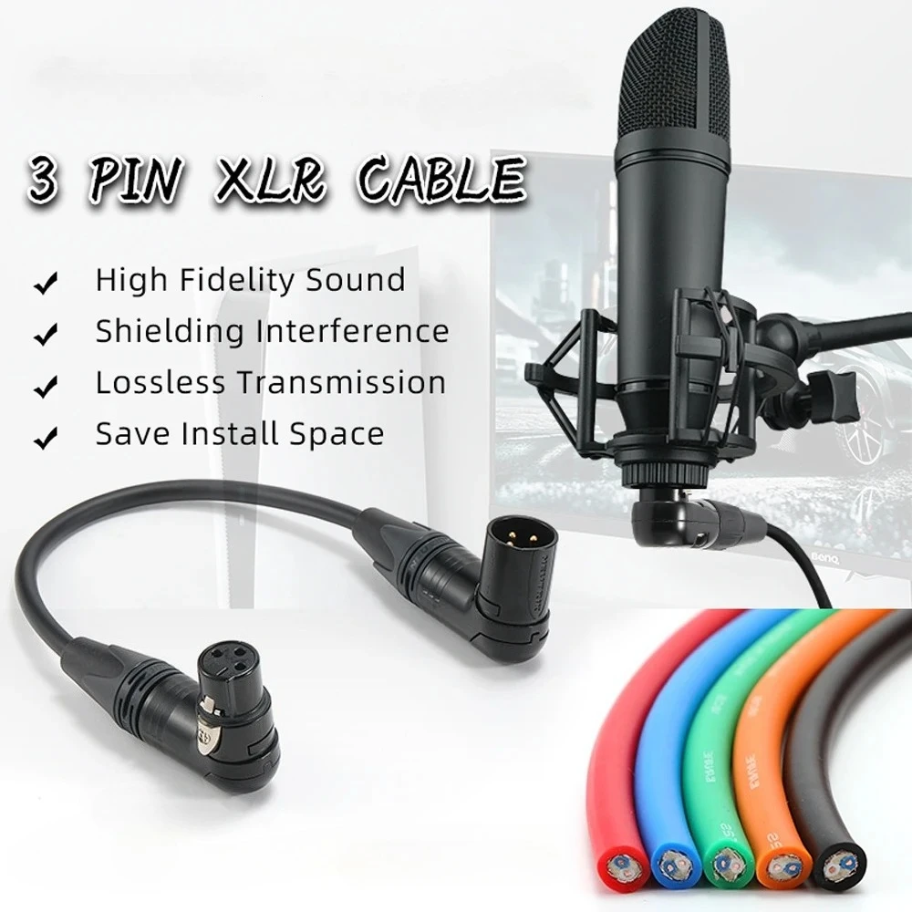 Low Profile 3 Pin Angle XLR Connector Cables original Neutrik NC3MRX NC3FRX Canare L-2T2S for Microphone Mixers Camera Amplifier