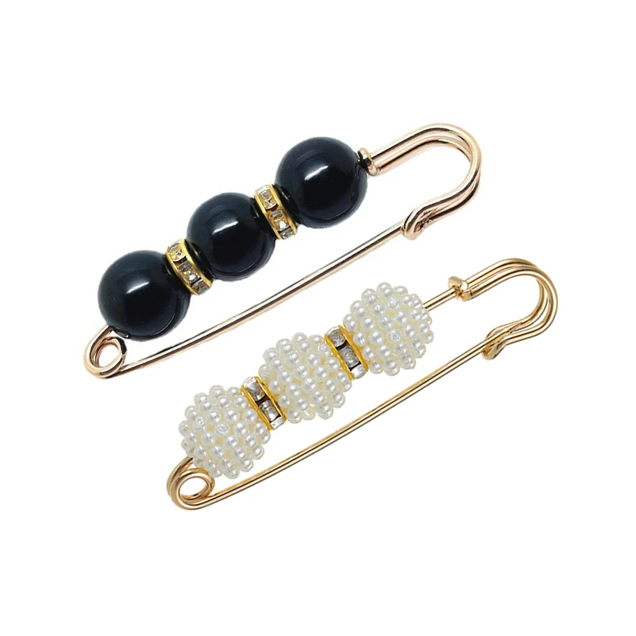 5.7CM Big Seed Pearls Septum Beads Clothing Brooches for Women Lapel Safety Sweater Coat Dress Pins Badge Buckle Accessories